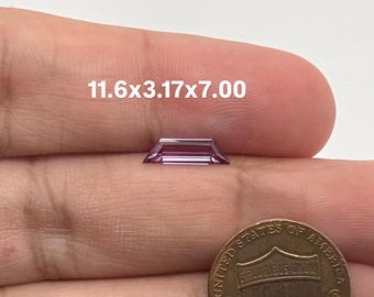 Synthetic Purple Sapphire Trapezoid Cut Gemstone 11.60x3.17x7.00mm | Lab-Created Purple Sapphire | Loose Stone for Custom Jewelry