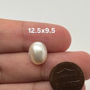 Oval Mábe Pearl – 12.5x9.5mm Natural White Mabe Pearl for Earrings, Pendants, Fine Jewelry Making Supplies