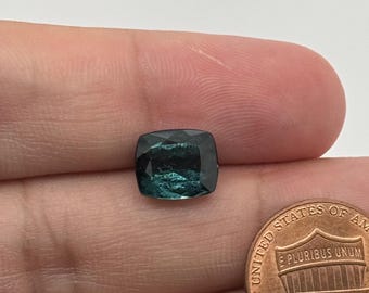 Natural Blue Grey Tourmaline Elongated Cushion Cut Gemstone 11x9mm | Loose Tourmaline | Slightly Included | Fine Jewelry Stone