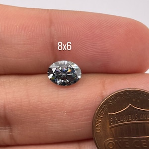 Lab Grown Grey Moissanite Oval Cut Eye Clean Quality DEF Color Available in 6x4MM - 9x7MM