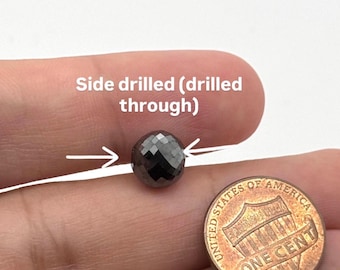 Black Diamond Beads | 8–9.1mm Side Drilled Natural Black Diamond Jewelry Beads