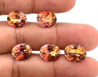 Natural Sunrise Mystic Topaz Oval Shape AAA Quality Faceted Gemstone Available in 4x3MM-14x10MM