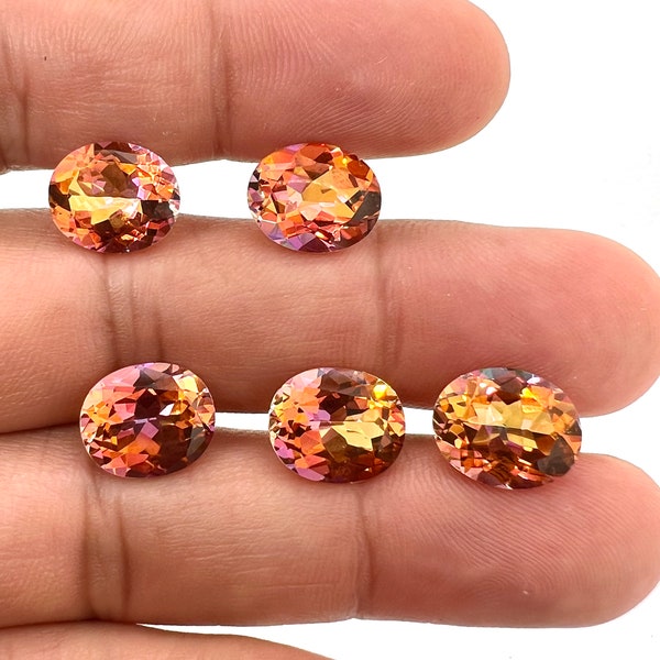 Natural Sunrise Mystic Topaz Oval Shape AAA Quality Faceted Gemstone Available in 4x3MM-14x10MM