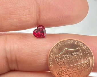 Synthetic Heart-Shaped Swiss Rough Corundum Ruby Available in 3MM-10MM