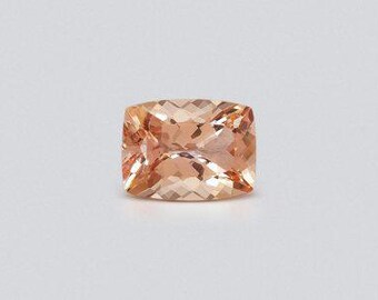 Morganita sintética YAG talla esmeralda, piedra rosa melocotón AAA 7x5–14 x 10 mm / Gema suelta para anillo de compromiso, colgante, fabricación de joyas