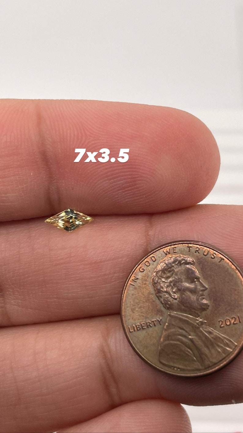 Synthetic Yellow Sapphire Swiss Made Lozenge Cut AAA Quality Available in 4x2MM -12x6MM image 7