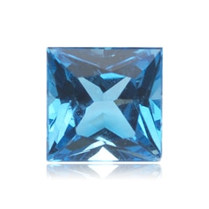 Swiss Blue Topaz Square-Princess Shape AAA/AA Quality Loose Gemstone from 4MM-10MM