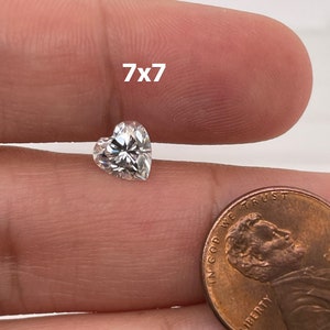 Lab Grown White Moissanite Heart Shape Eye Clean Quality DEF Color Available in 3x3MM - 10x10MM