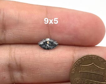 Grey Moissanite Marquise Cut Loose Gemstone 9x5mm | Lab Created Grey Moissanite | Marquise Faceted Stone for Rings, Pendants & Fine Jewelry