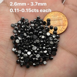 Loose Black Diamond A Quality Round Rose Cut - Closeout Sale Gemstones for Jewelry Making
