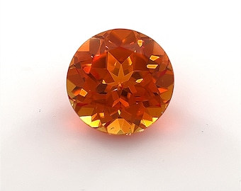 Lab Grown Orange Sapphire Round Cut AAA Quality Available in 2mm - 10mm