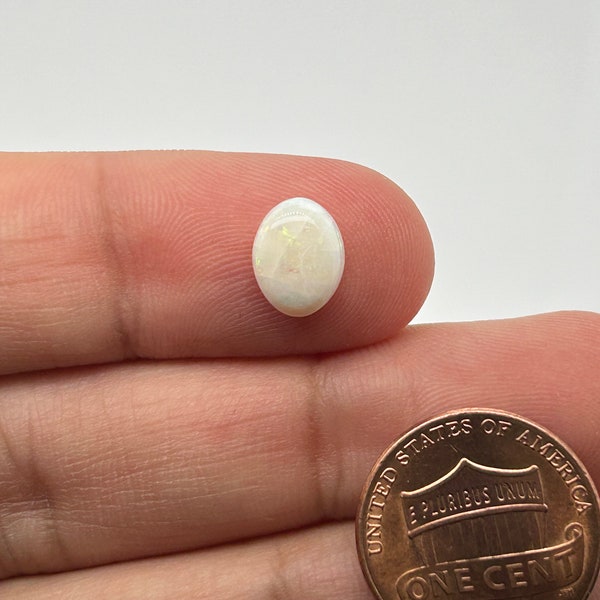 Natural Oval Cabachon AA Australian White Opal Loose Gemstone Available from 5x3mm - 12x10mm