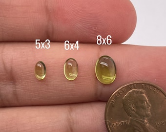 Natural Peridot Oval Shape Calibrated Cabochon Available in 5x3MM-14x10MM
