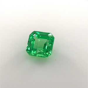 Lab Grown Green Sapphires Asscher Cut AAA Quality Finest German Cut Gemstones Eco-Friendly First of its kind Amazing Green Color image 4