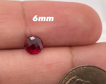 Synthetic Ruby Round-Briolette Cut Swiss Corundum Precision Cut Available in 4MM- 10MM