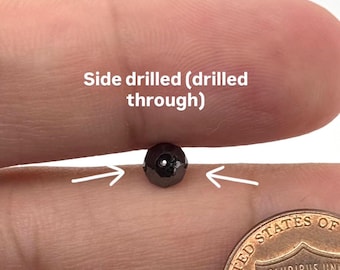Black Diamond Beads | Faceted Off Round Drilled Loose Gemstones, 3.8–5.5mm