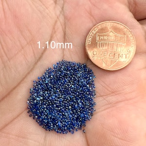 Loose Blue Sapphires Small Round Parcels Each Size From 0.90MM to 1.75MM