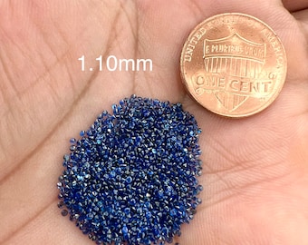 Loose Blue Sapphires Small Round Parcels Each Size From 0.90MM to 2MM