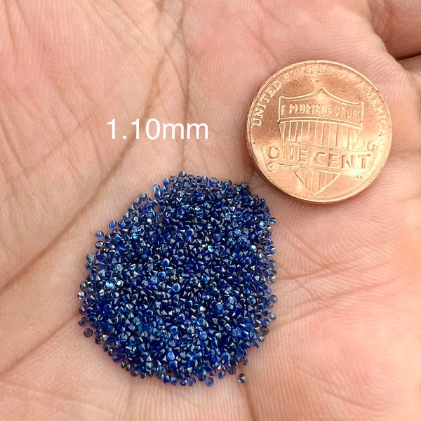 Loose Blue Sapphires Small Round Parcels Each Size From 0.90MM to 1.75MM