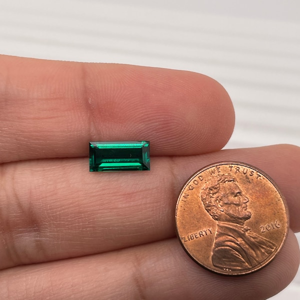 Lab Created Emerald Straight Baguette Shape AAA Quality from 2x1 MM- 17x4 MM
