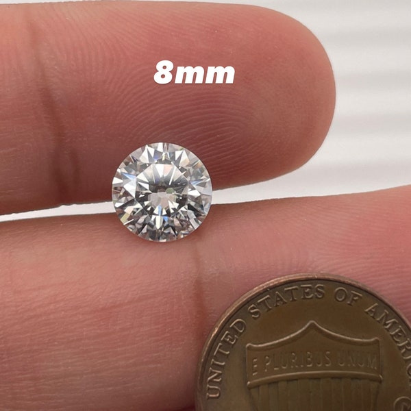 Lab Grown White Moissanite Round Old Mine Cut Eye Clean Quality DEF Color Available in 4x4MM - 8x8MM (Also known as Old European Cut)