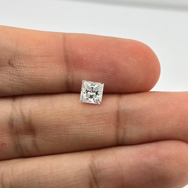 Lab Grown White Moissanite Square Princess Shape Eye Clean Quality DEF Color Available in 1.5x1.5MM - 10x10MM
