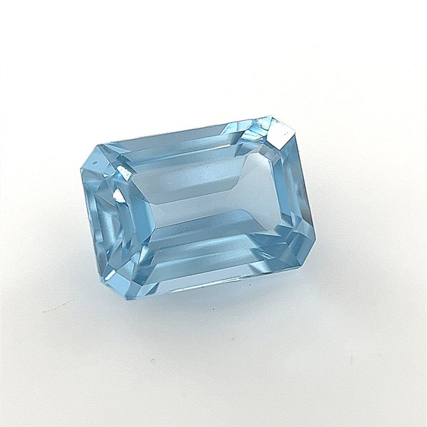 Lab Grown Aquamarine Spinel Emerald Cut AAA Quality Available in 5x3mm - 18x13mm