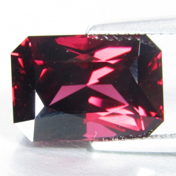Loose Rhodolite Garnet Emerald Radiant Cut AAA Quality Gemstone Available in 8x6mm