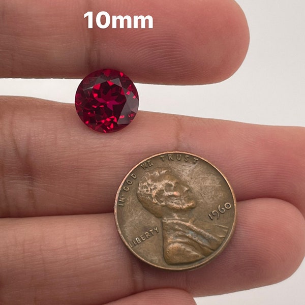 Synthetic Ruby Round Cut Swiss Rough Corundum Available in 1.5MM-16MM