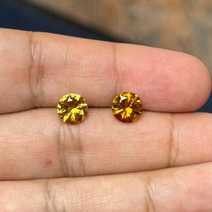 Natural Citrine Round Shape Faceted AAA/AA/A Quality Gemstone Available in 1.5MM-8MM