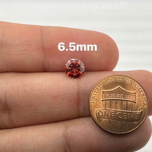 Pigeon Blood Red Coated Moissanite Gemstone 6.5mm - Round Cut Loose Stone for Jewelry - Custom Ring and Necklace Making Supplies