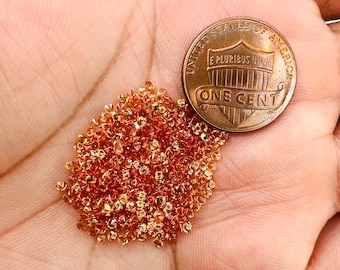 Loose Orange Sapphires Small Round Parcels Each Size From 0.90MM to 2.00MM