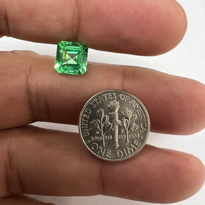 Lab Grown Green Sapphires Asscher Cut AAA Quality Finest German Cut Gemstones Eco-Friendly First of its kind Amazing Green Color 7mm