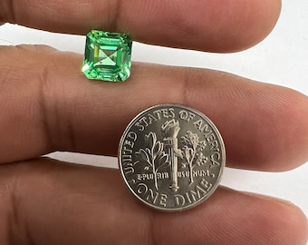 Lab Grown Green Sapphires Asscher Cut AAA Quality Finest German Cut Gemstones Eco-Friendly First of its kind Amazing Green Color