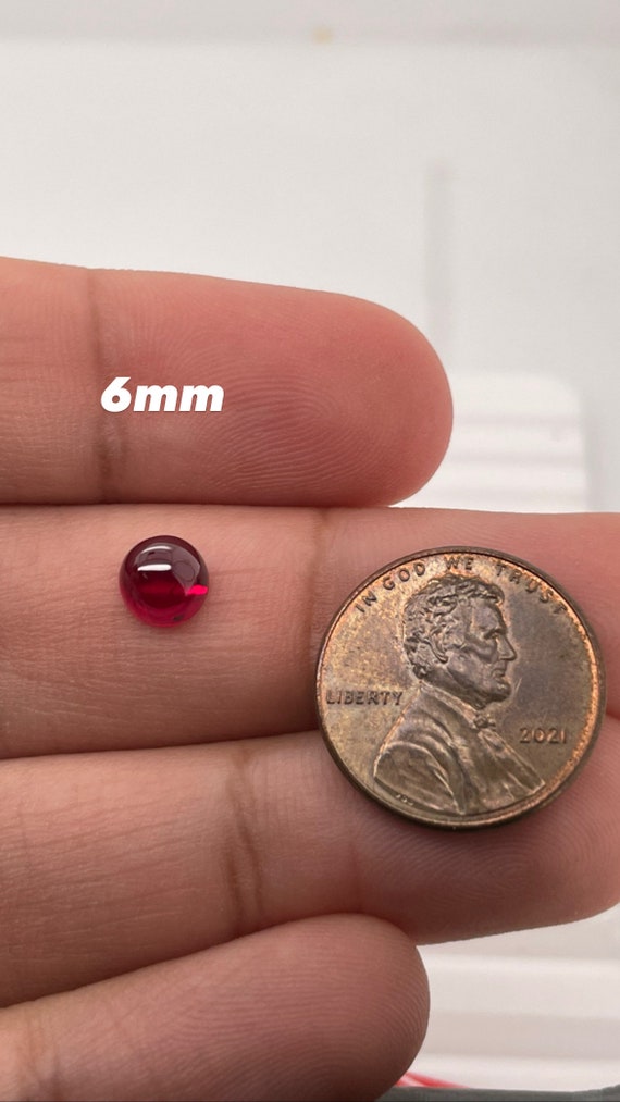Synthetic Ruby Round-cabochon Swiss Corundum Precision Cut