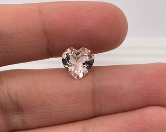 Natural Pinkish-Peach Morganite Heart shape AAA Quality from 6mm-10MM