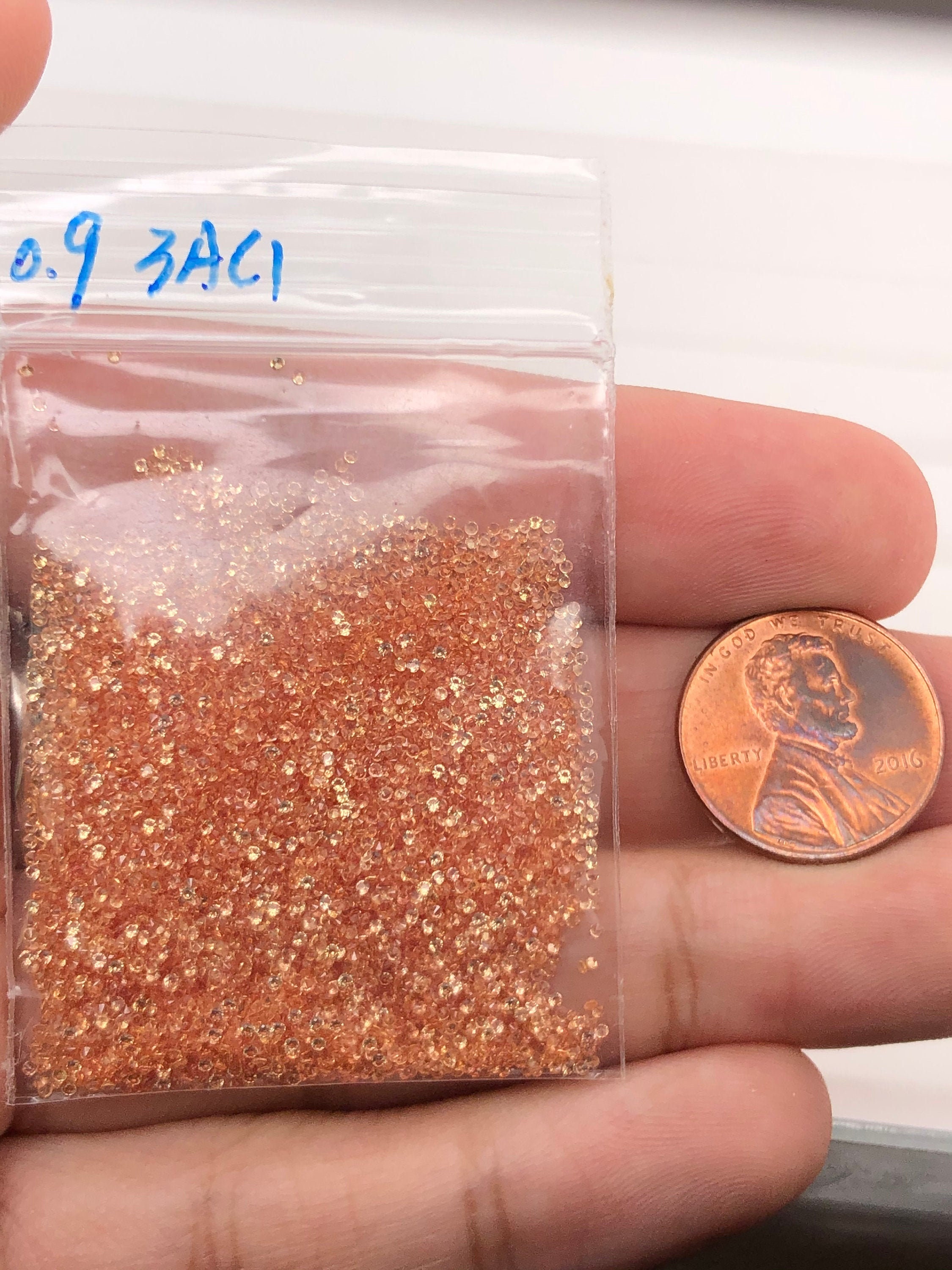 Loose Orange Sapphires Small Round Parcels Each Size From 0.90MM to 2.00MM