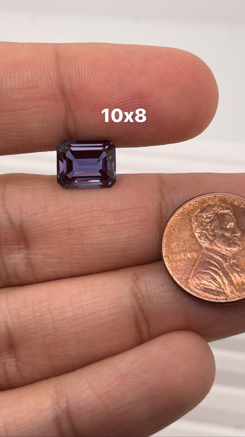 Lab Created Alexandrite Emerald shape AAA Quality from 4x3MM-18x13MM 10x8mm