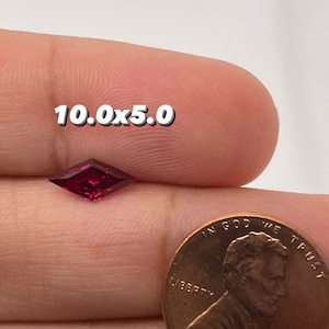Lab Created Ruby Lozenge Shape Step Cut AAA Quality Precision Cut Available in 4x2MM - 16x8MM