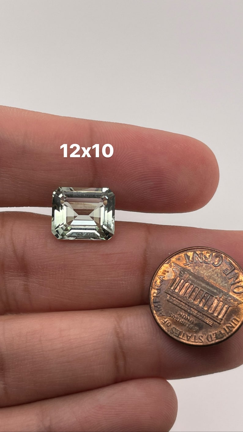 Natural Loose Green Amethyst Emerald Cut from 7x5MM-12x10MM image 2