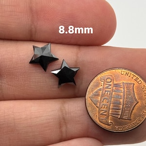 Loose Black Diamond Pair – 5 Star Quality, Flat Back – Perfect for Earrings, Custom Jewelry, Gemstones 4.8x4.7mm - 8.8mm