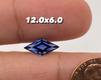 Lab Created Blue Sapphire Lozenge Shape Step Cut AAA Quality Available in 4x2MM - 16x8MM