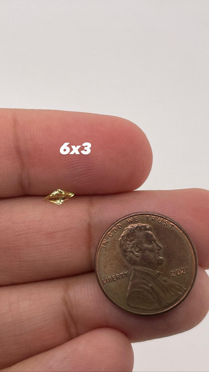 Synthetic Yellow Sapphire Swiss Made Lozenge Cut AAA Quality Available in 4x2MM -12x6MM image 6