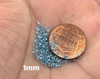 Moissanite Aquamarine Round Gemstone Parcel | 1/2 Carat Mixed Sizes 1mm–3mm