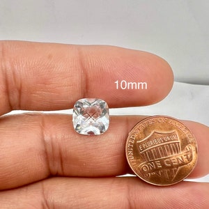 Natural Cushion Checkered White Crystal Quartz Available in 5MM-10MM