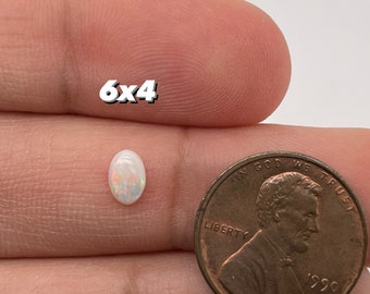 Natural Oval Cabachon AA Australian White Opal Loose Gemstone Available from 5x3mm - 12x10mm