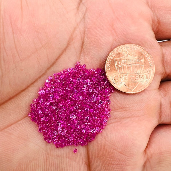 Loose Hot Pink Sapphire Round Diamond Cut AAA Quality Gemstones - High-Quality Parcels Available in 1.00MM - 1.40MM