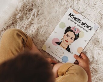 Libro Inspiring Women A5 - Cuento infantil antes de acostarse - Colour Zine - Regalo feminista de Frida Kahlo - Nuevo regalo de baby shower - Mum To Be Pregnancy