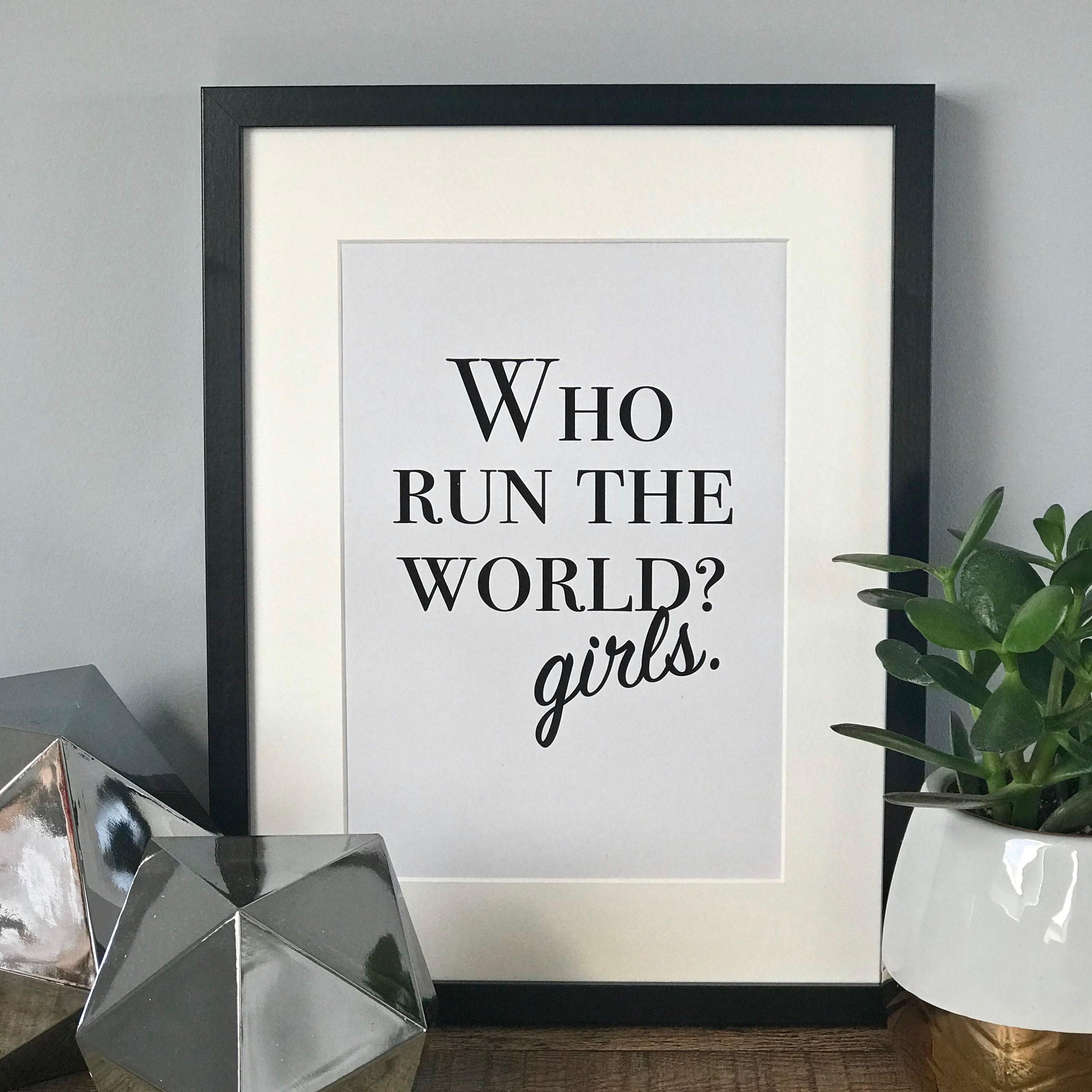 Beyonce Who Run the World Girls Lyrics Wall Art Print | Feminist ...