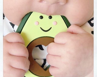 Avocado Teething Toy Silicone Teether Arthur the Avocado New Mum Baby Shower Gift Teething Aid BPA Free New Parent Modern Quirky Sensory Toy